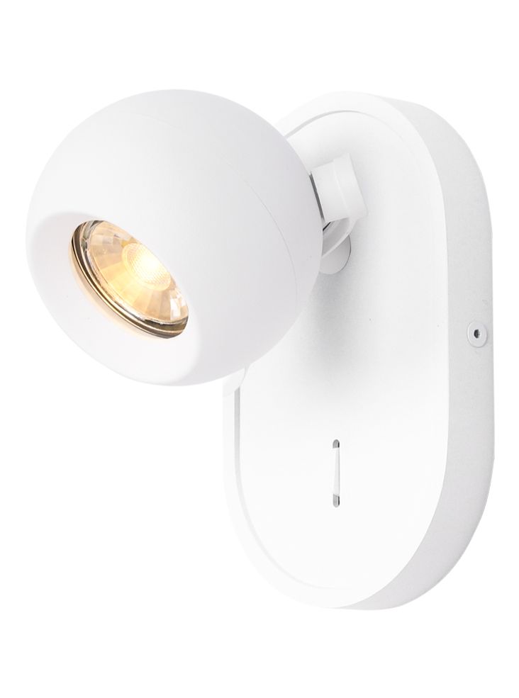 Lens Reading Wall Light, Adjustable, Single, White, GU10, IP20