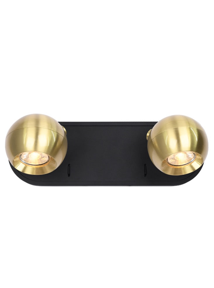 Lens Reading Wall Light, Adjustable, Single, Black and Brass, GU10, IP20