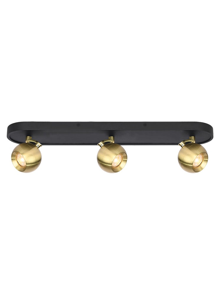 Lens Reading Wall Light, Adjustable, Single, Black and Brass, GU10, IP20