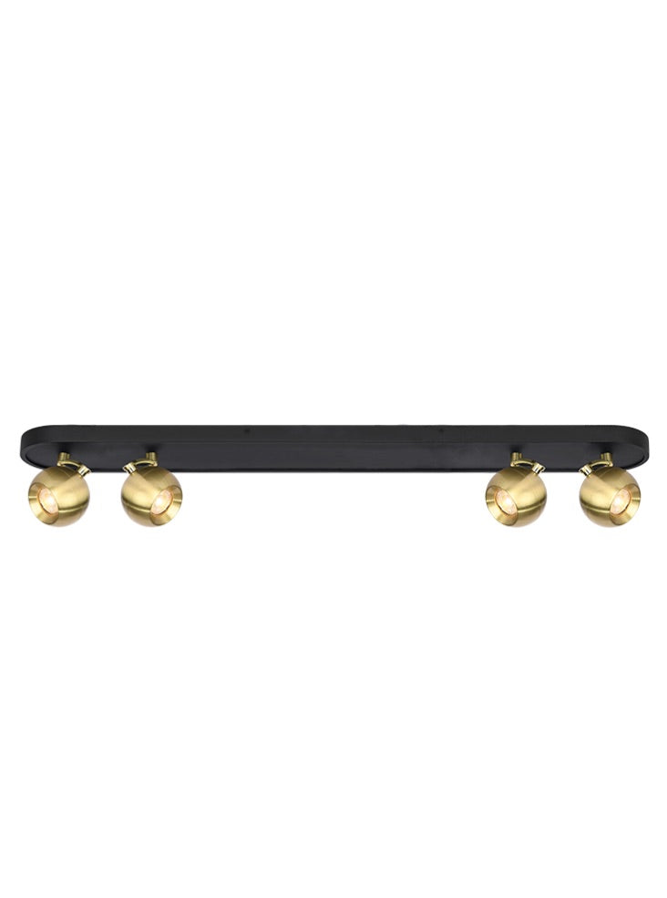 Lens Reading Wall Light, Adjustable, Double, Black and Brass, GU10, IP20