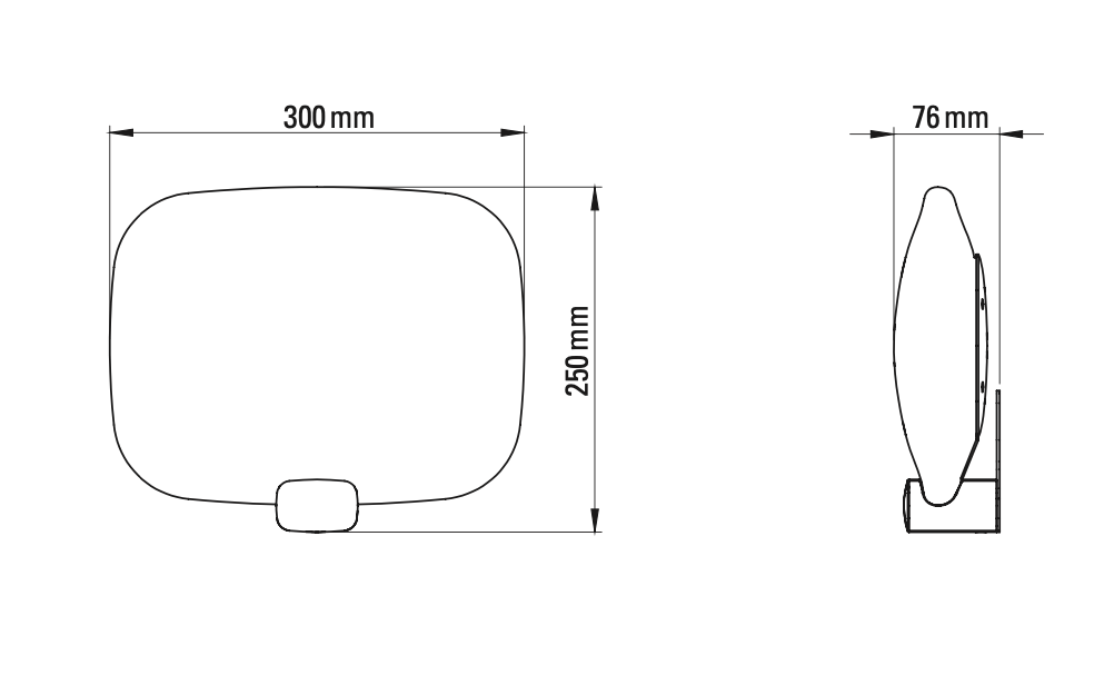 DCW Editions Love Me Tender Wall horizontal Wall Light technical drawing