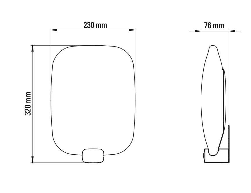 DCW Editions Love Me Tender vertical wall light technical drawing