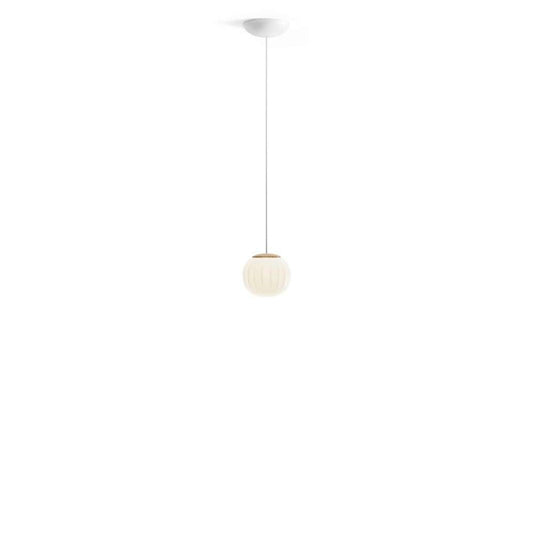 Lita Pendant, 14 cm, White Glass with Ash Wood Cap, G9, IP20