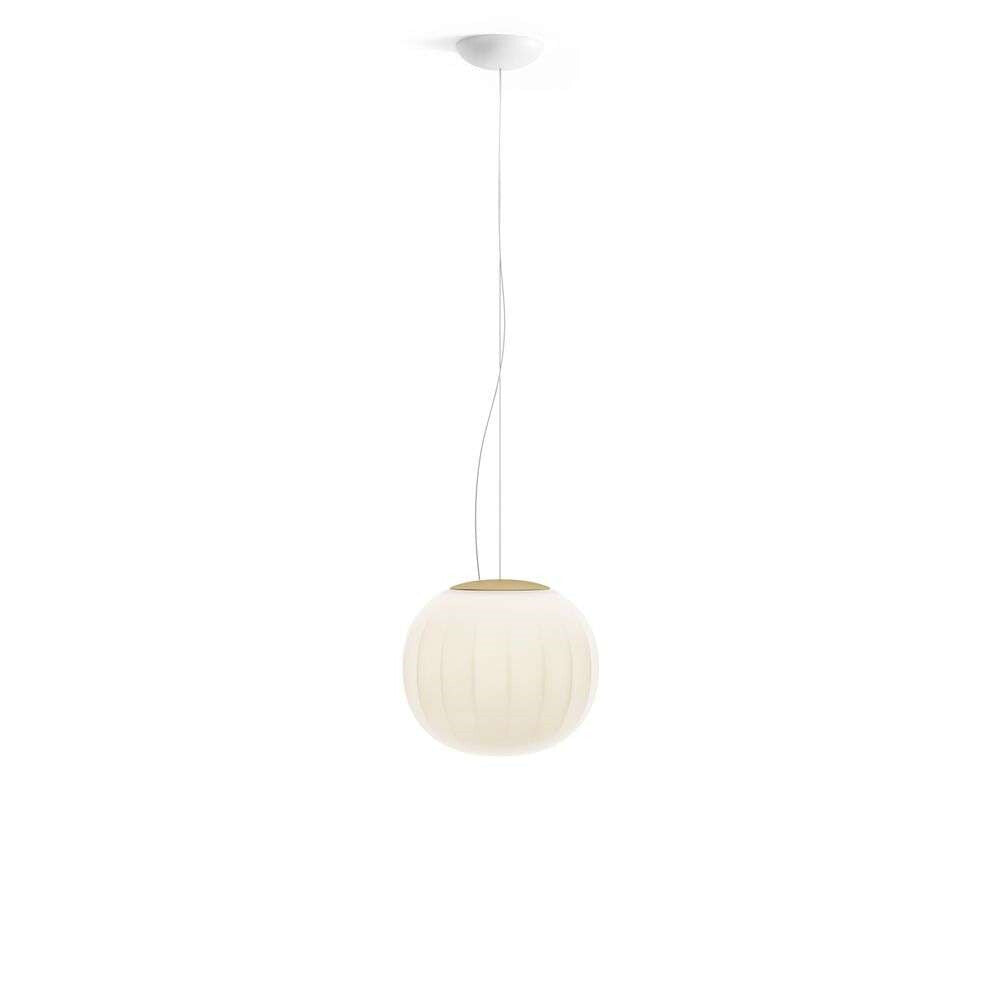 Lita Pendant, 30 cm, White Glass with Brass Cap, E27, IP20