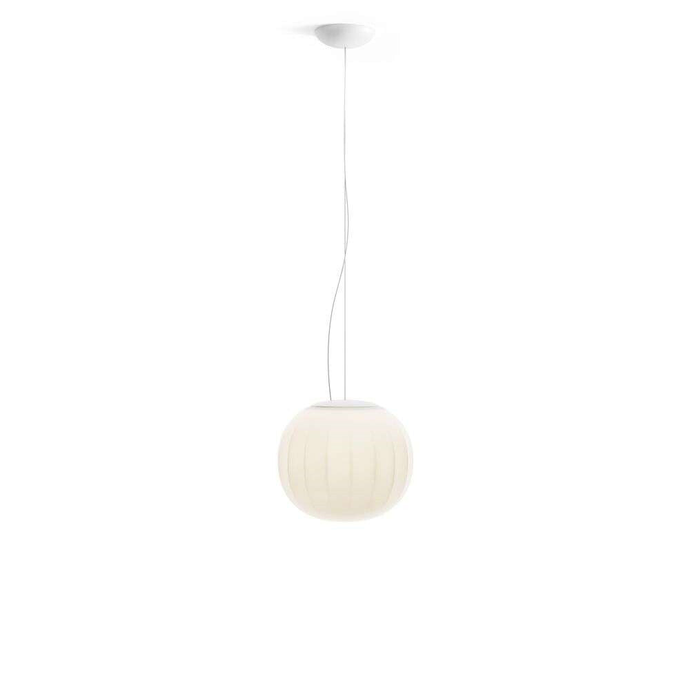 Lita Pendant, 30 cm, White Glass with White Cap, E27, IP20