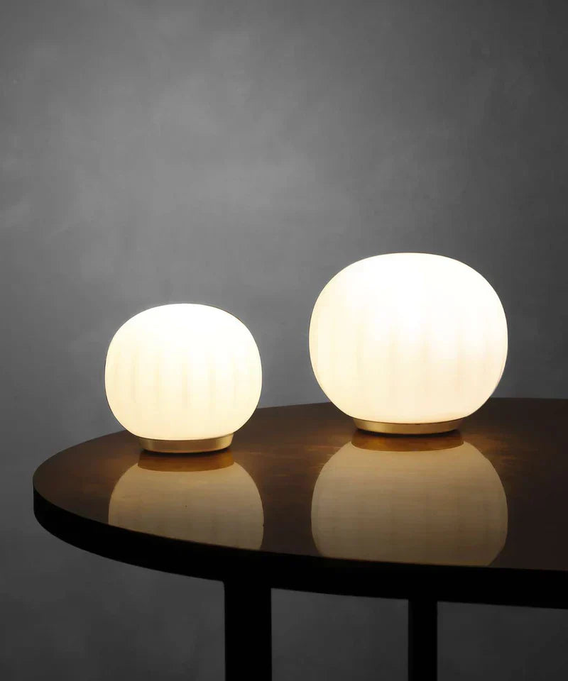Lita Table, 30 cm, White Glass with White Base, E27, IP20