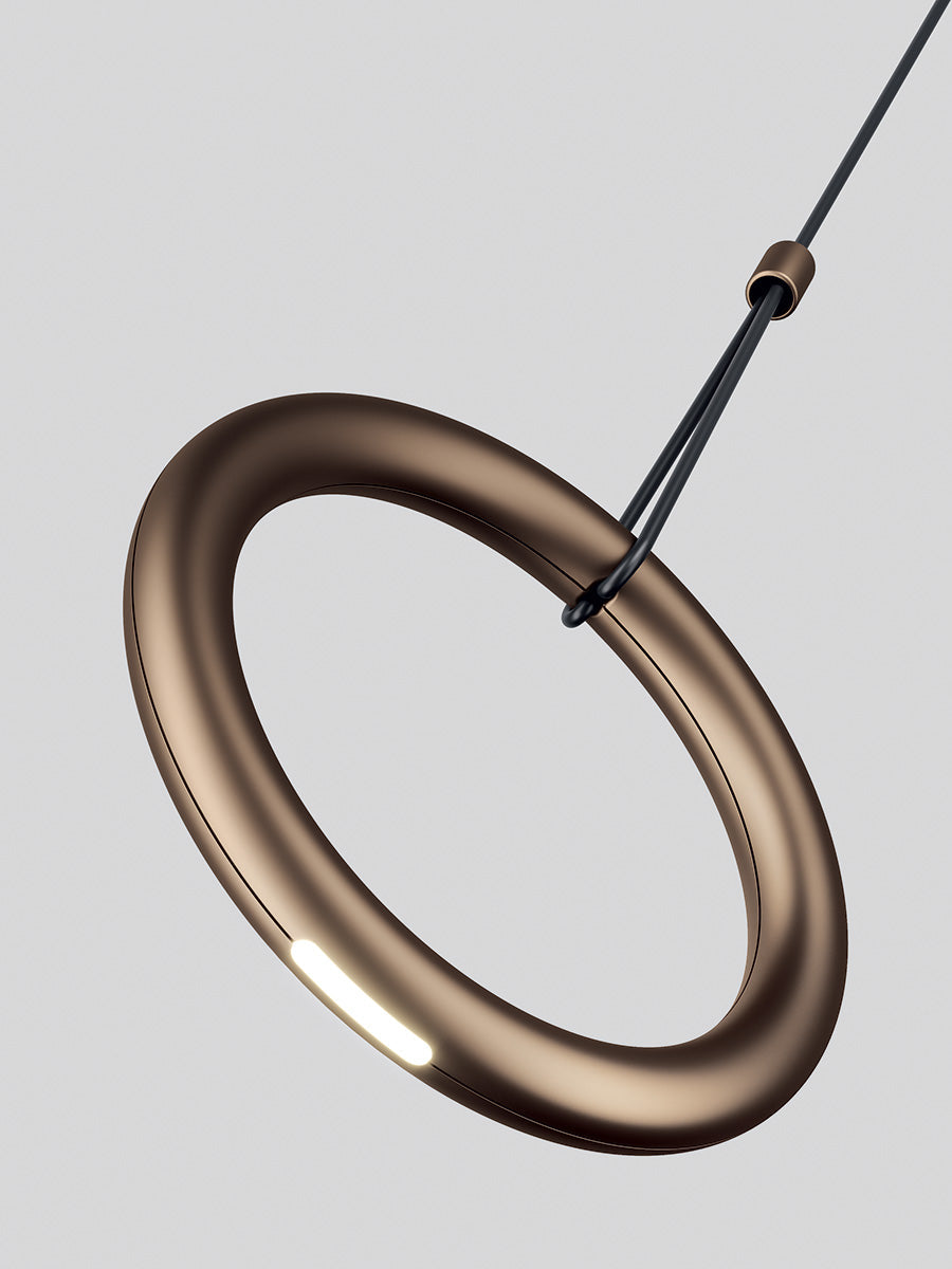 Lodes Ivy pendant in terra with the light source visible