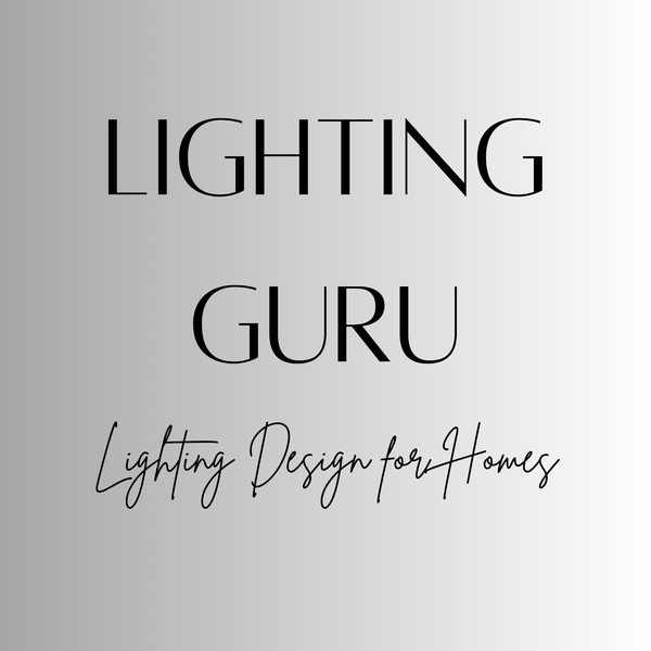 Text 'LIGHTING GURU Lighting Design for Homes' on a light gray background
