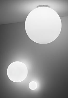 Lumi Sfera Ceiling Spot, 14 cm, White Glass, G9, IP40