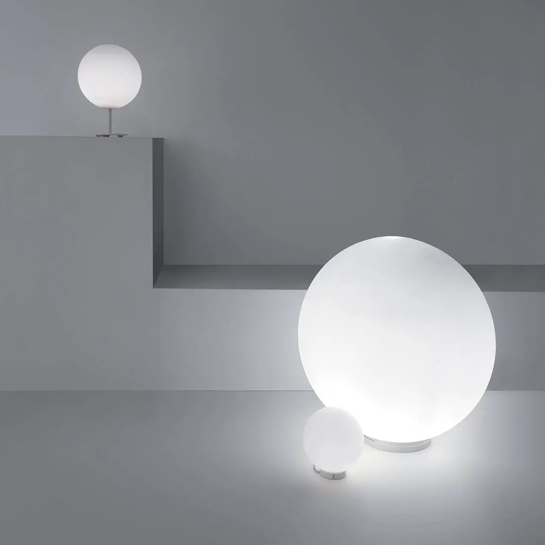 Lumi Sfera Table, 35 cm, White Glass, E27, IP40