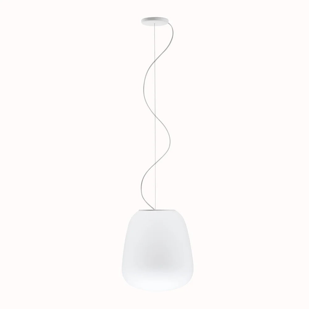 Lumi Baka Pendant, 38 cm H, White Glass, E27, IP20