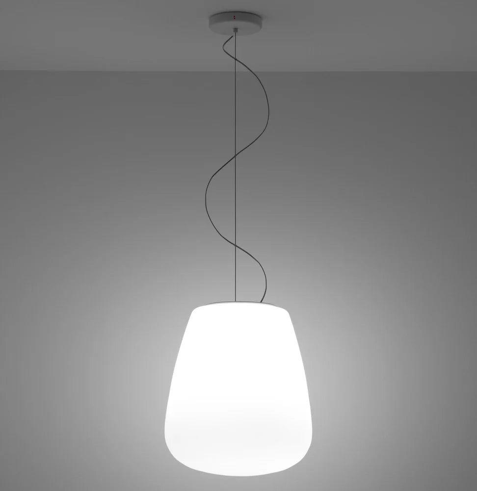 Lumi Baka Pendant, 38 cm H, White Glass, E27, IP20