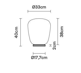 Lumi Baka Table, 40 cm H, White Glass, E27, IP40