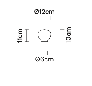 Lumi Mochi Table, 12 cm, White Glass, G9, IP40