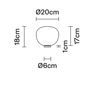 Lumi Mochi Table, 20 cm, White Glass, G9, IP40