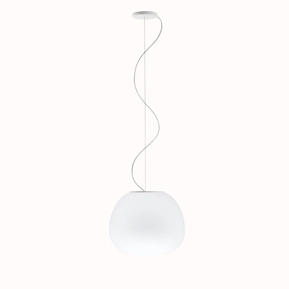 Lumi Mochi Pendant, 38 cm, White Glass, E27, IP20