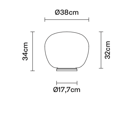 Lumi Mochi Table, 38 cm, White Glass, E27, IP40