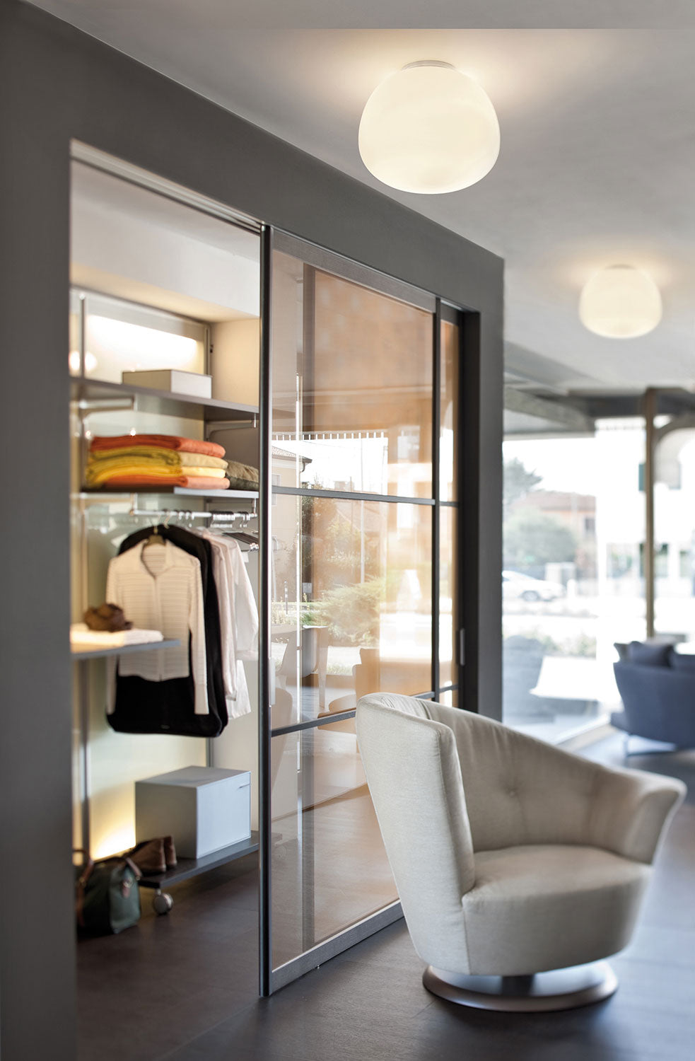 Lumi Mochi Ceiling, 45 cm, White Glass, E27, IP40