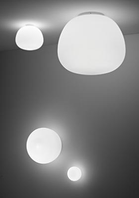 Lumi Mochi Wall, 30 cm, White Glass, E27, IP40