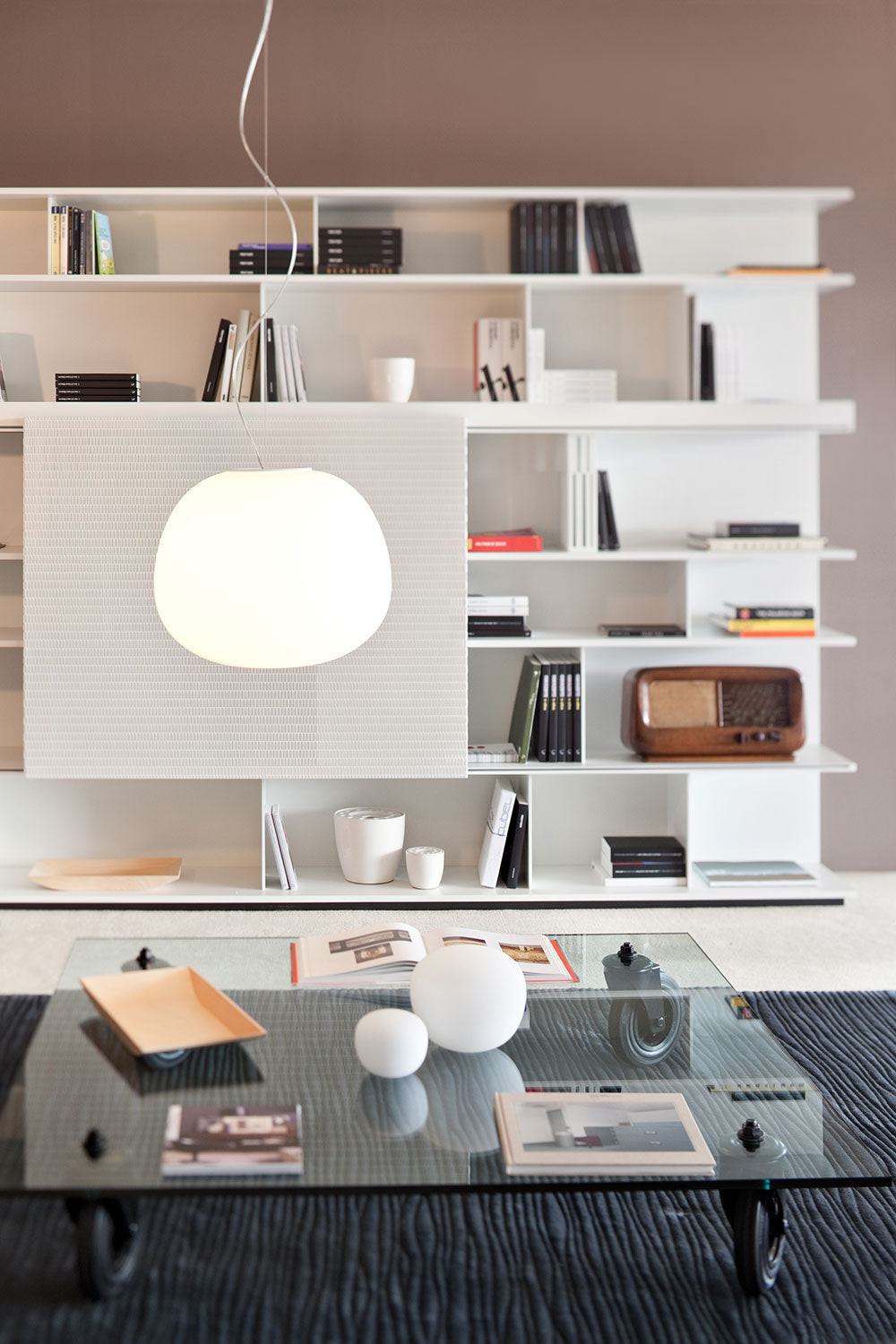 Lumi Mochi Pendant, 20 cm, White Glass, G9, IP40