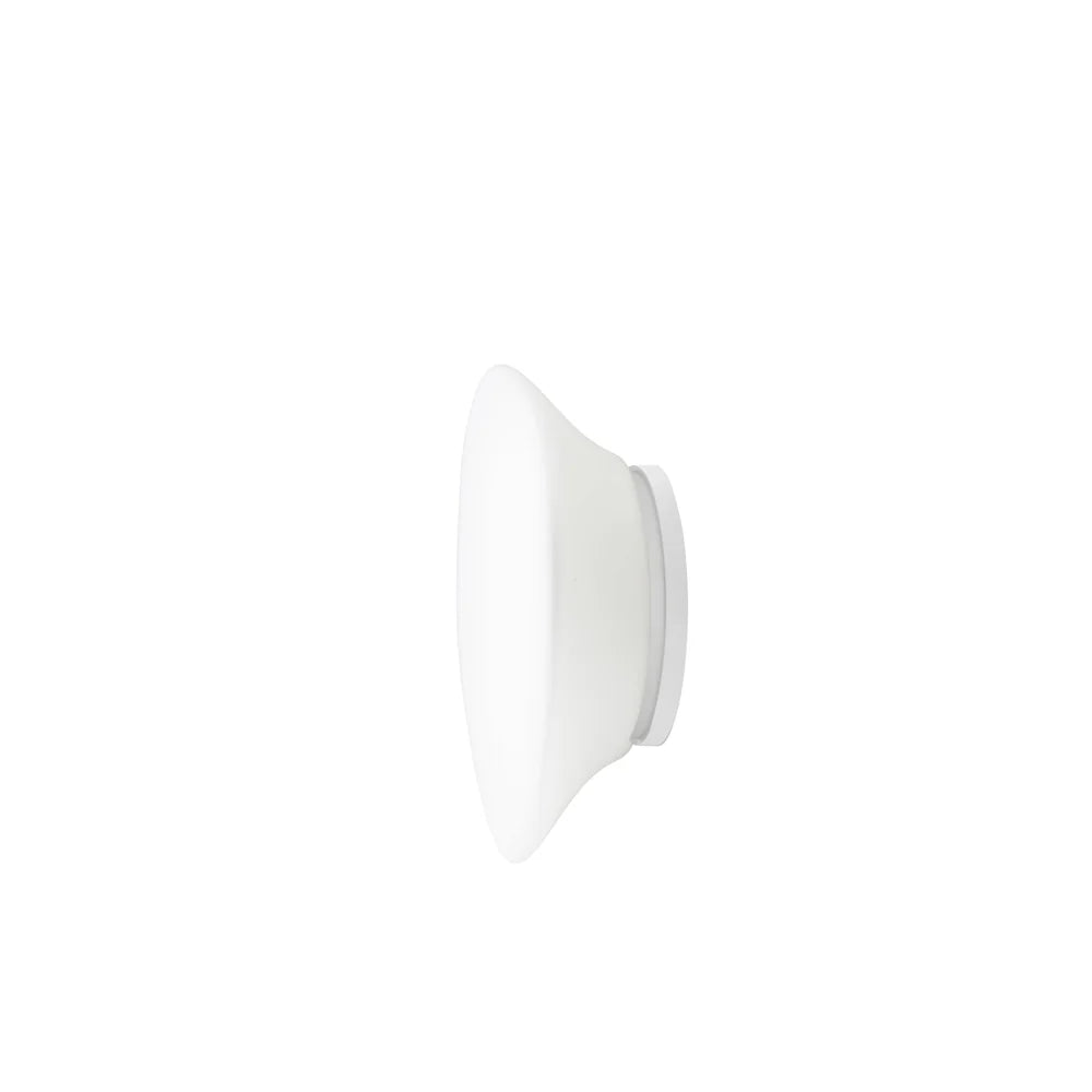 Lumi Mycena, Small Wall or Ceiling, White Glass, E27, IP40