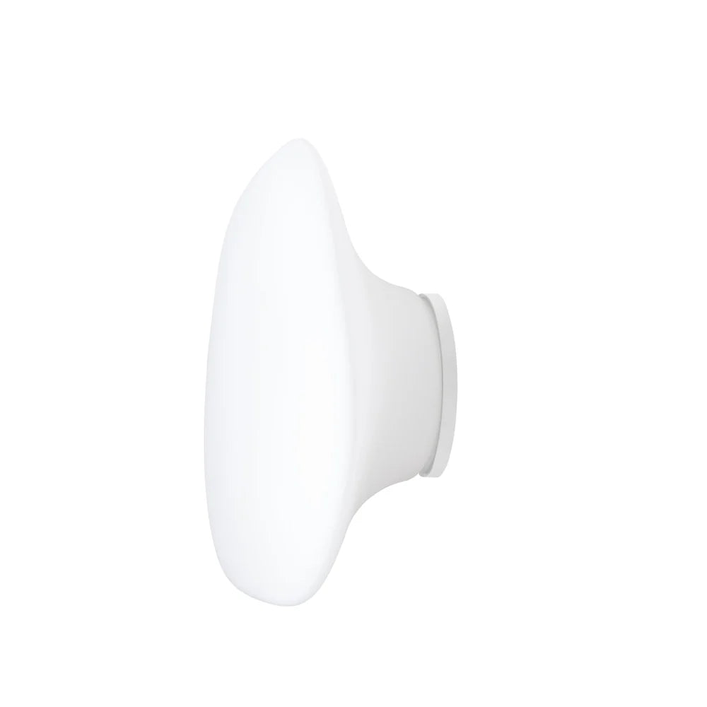 Lumi Mycena, Small Wall or Ceiling, White Glass, E27, IP40