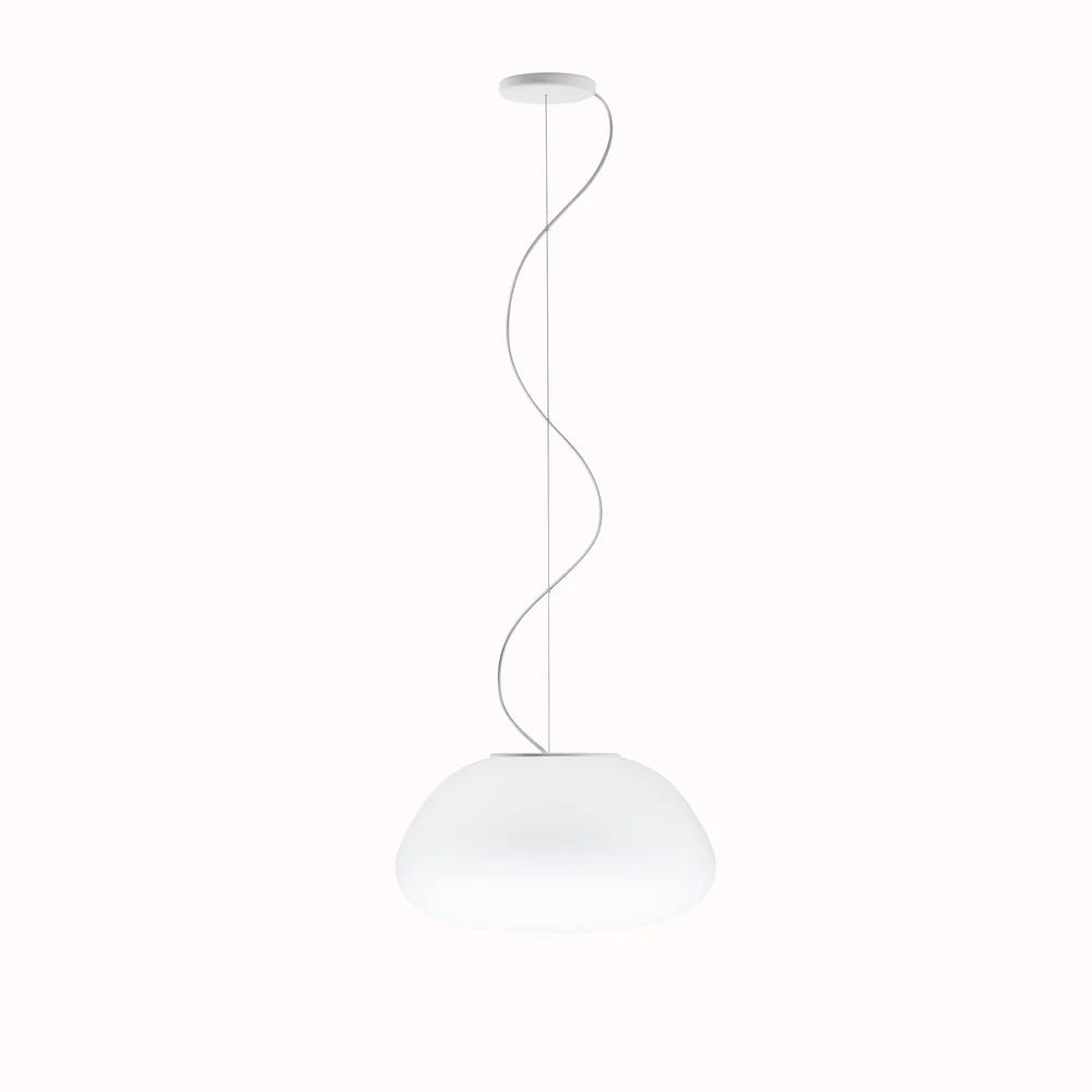 Lumi Poga Pendant, 42 cm, White Glass, E27, IP20