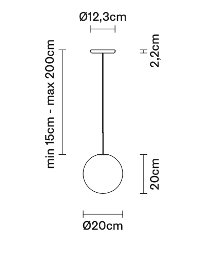 Lumi Sfera Pendant, 20 cm, White Glass, G9, IP40