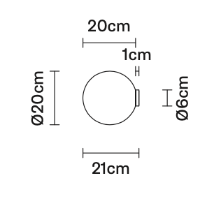 Lumi Sfera Ceiling, 20 cm, White Glass, G9, IP40