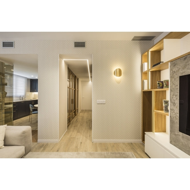 Lune Wall Light, Wood Vinyl, LED, Triac Dim, IP65 Indoor