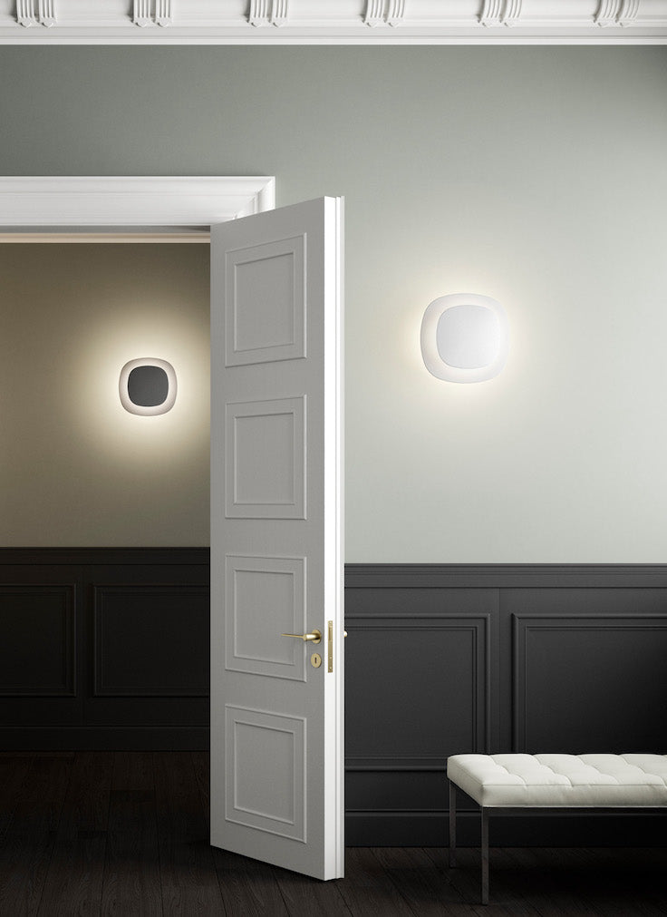 Luthien Wall, Pearl Grey Technopolymer Front with White Base, LED, Phase Dim, IP20