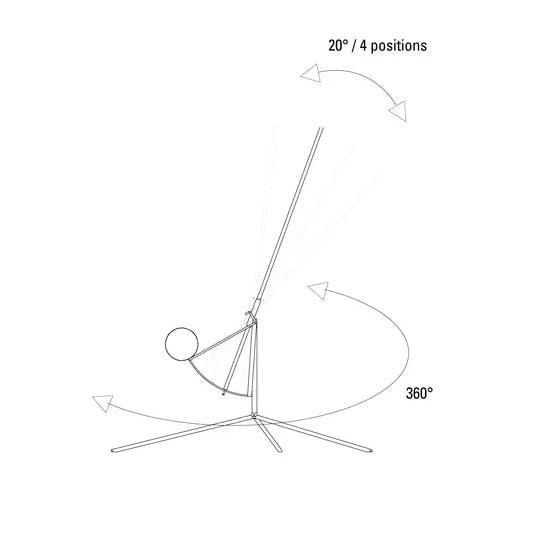 DCW Editions Mantis floor lamp BS1 technical drawing base detail