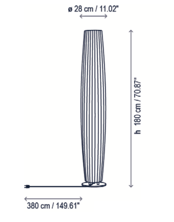 Maxi Floor Lamp, White Poly, LED, On/Off, IP66