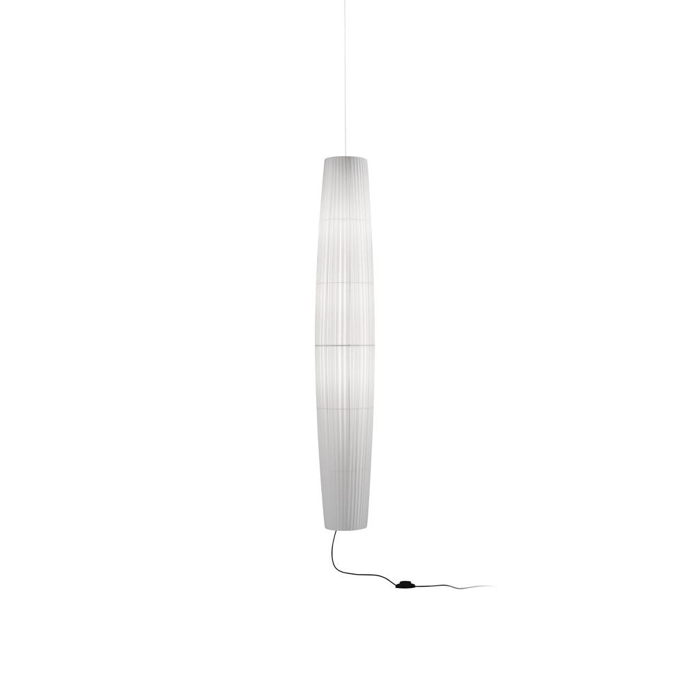 Maxi Pendant, 158 cm, White Ribbons, E27, Floor Switch, Plugs In, IP20