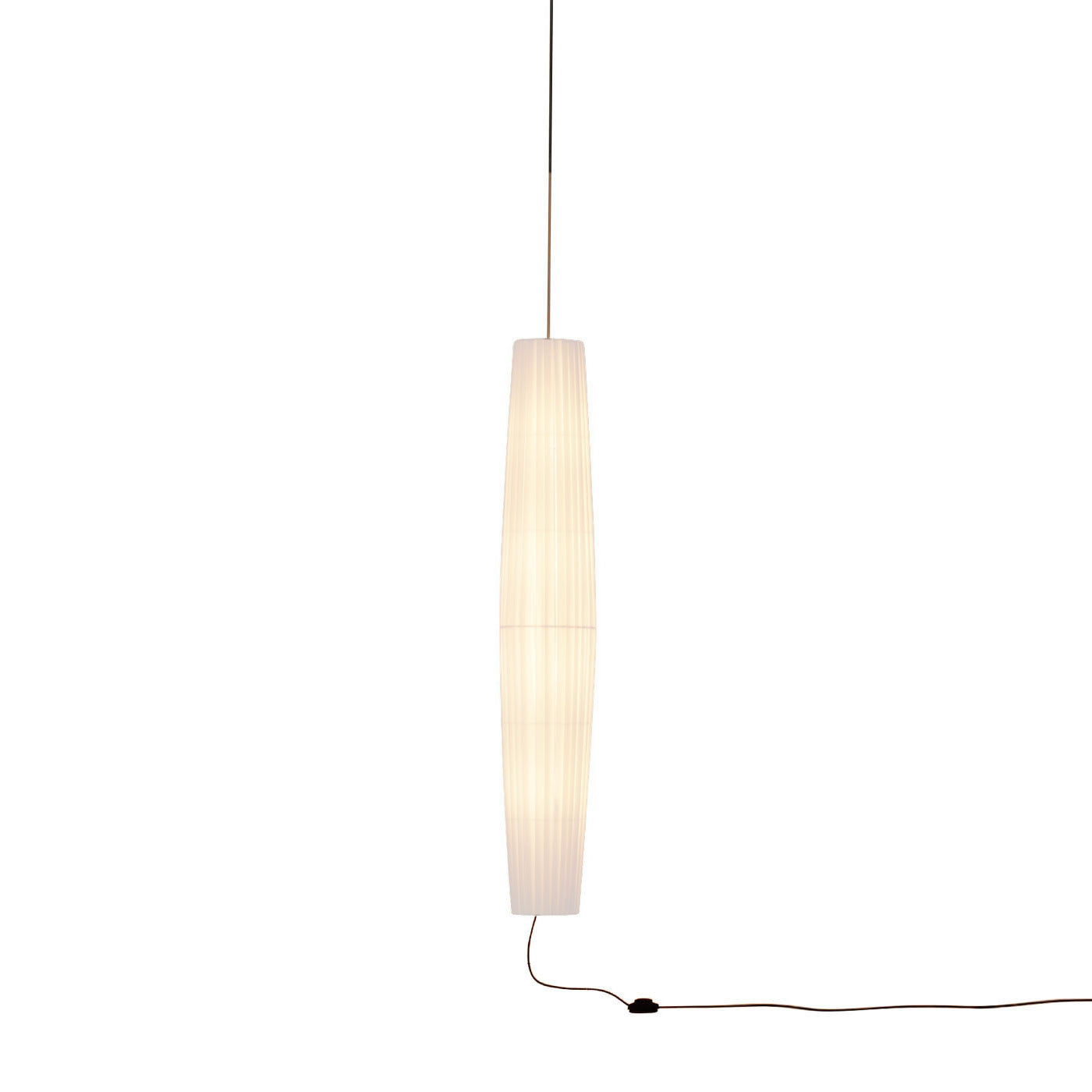 Maxi Pendant, 190 cm, White Ribbons, E27, Floor Switch, Plugs In, IP20