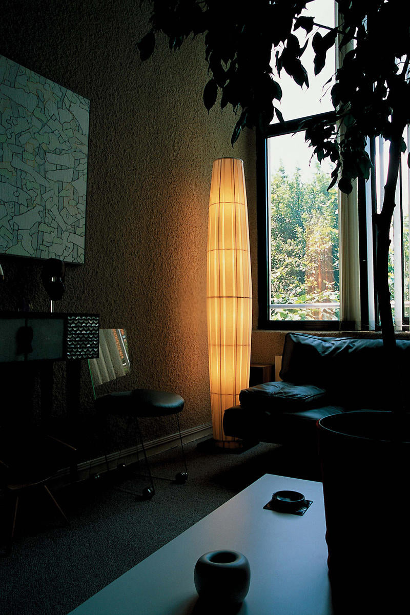 Maxi Pendant, 190 cm, White Ribbons, E27, Floor Switch, Plugs In, IP20
