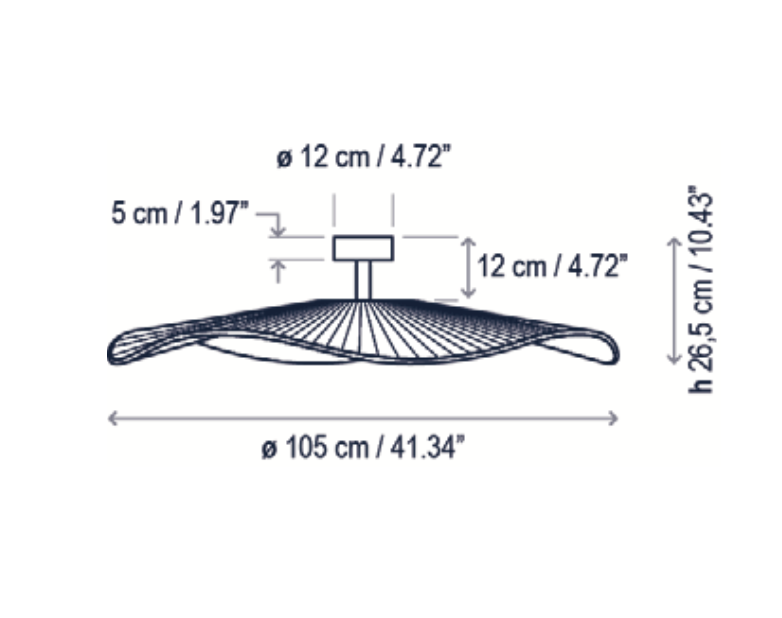 Mediterrania Ceiling, 105 cm, White Ribbons, LED, 17.1W, Triac Dim, IP20