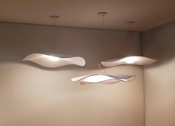 Mediterrania Pendant, 105 cm 2 Tiers, Cream Ribbons, LED, 17.1W, Triac Dim, IP20