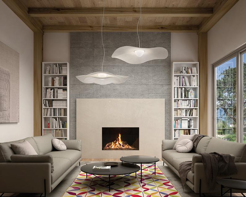 Mediterrania Pendant, 105 cm, White Ribbons, LED, 17.1W, Triac Dim, IP20