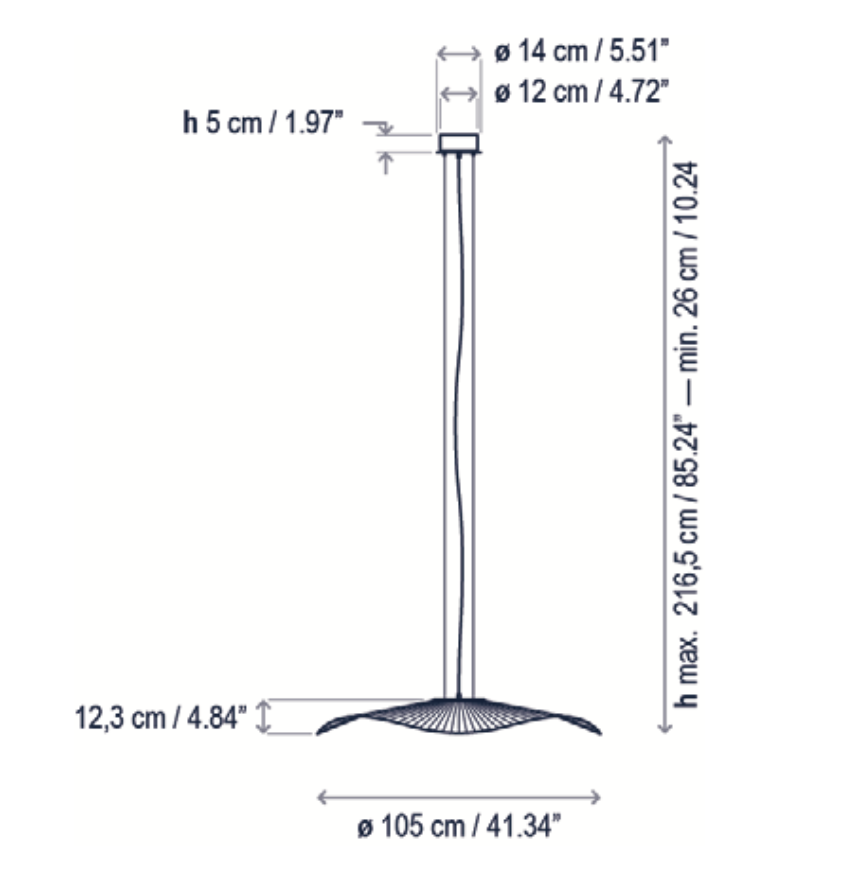 Mediterrania Pendant, 105 cm, White Ribbons, LED, 17.1W, Triac Dim, IP20