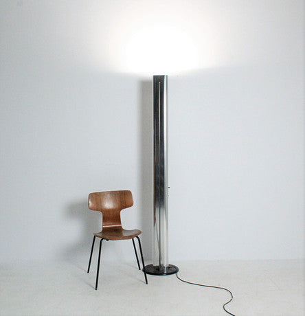 Megaron Floor Lamp, Polished Anodised Aluminium, LED, Touch Dim, IP20