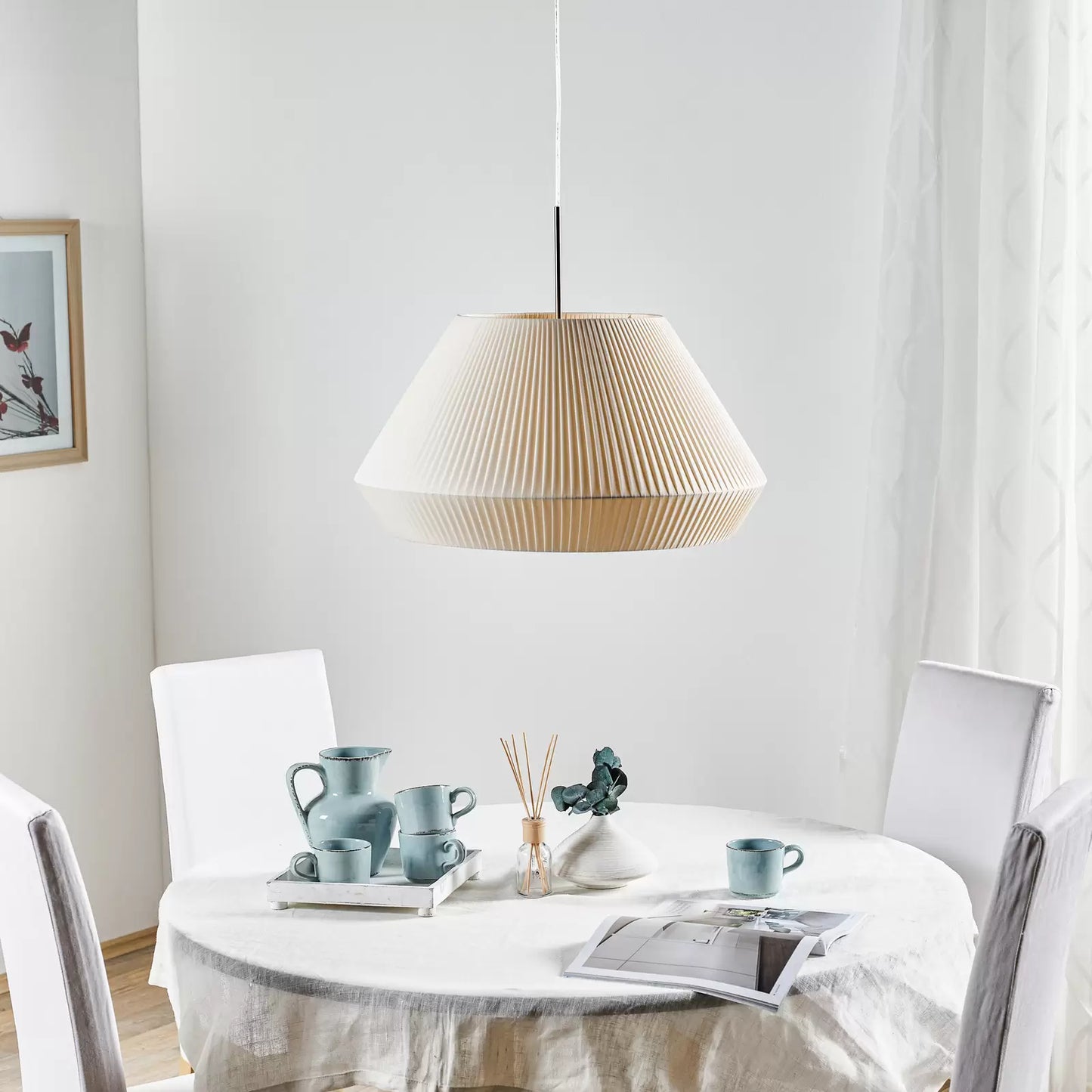Mei Pendant, 125 cm, White Ribbons, E27, IP20