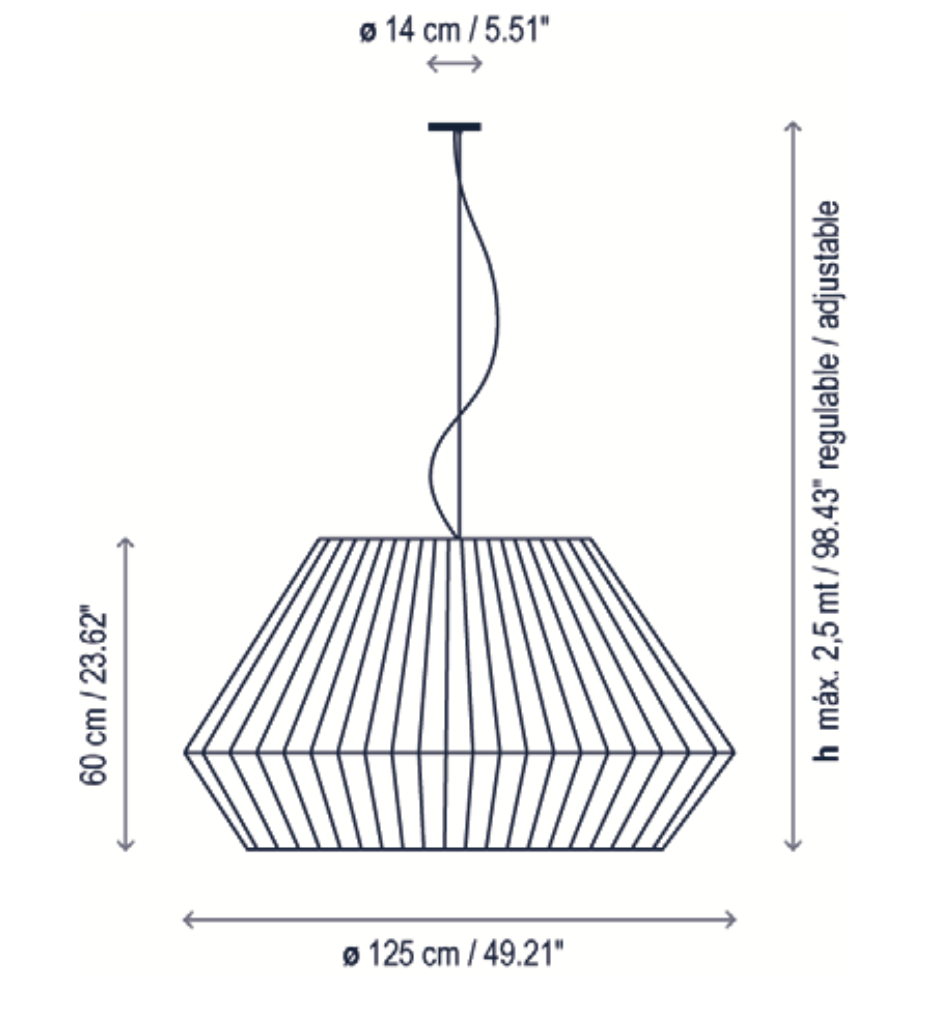 Mei Pendant, 125 cm, White Ribbons, E27, IP20