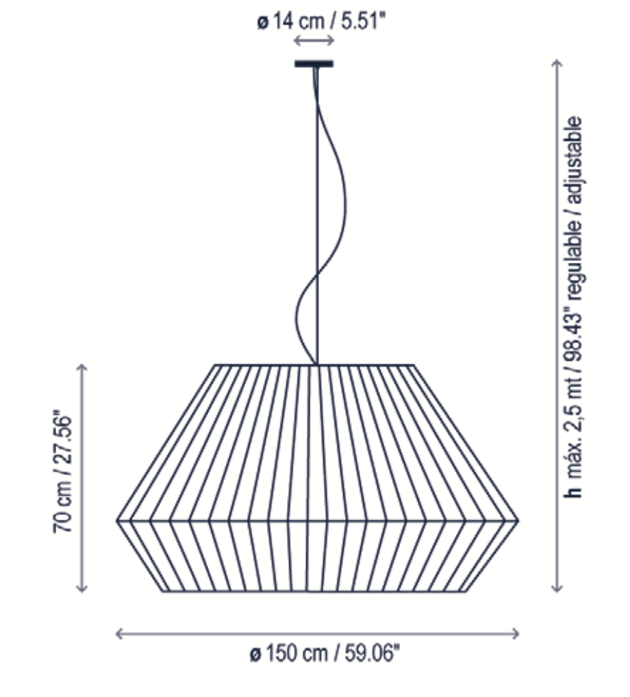 Mei Pendant, 150 cm, White Ribbons, E27, IP20