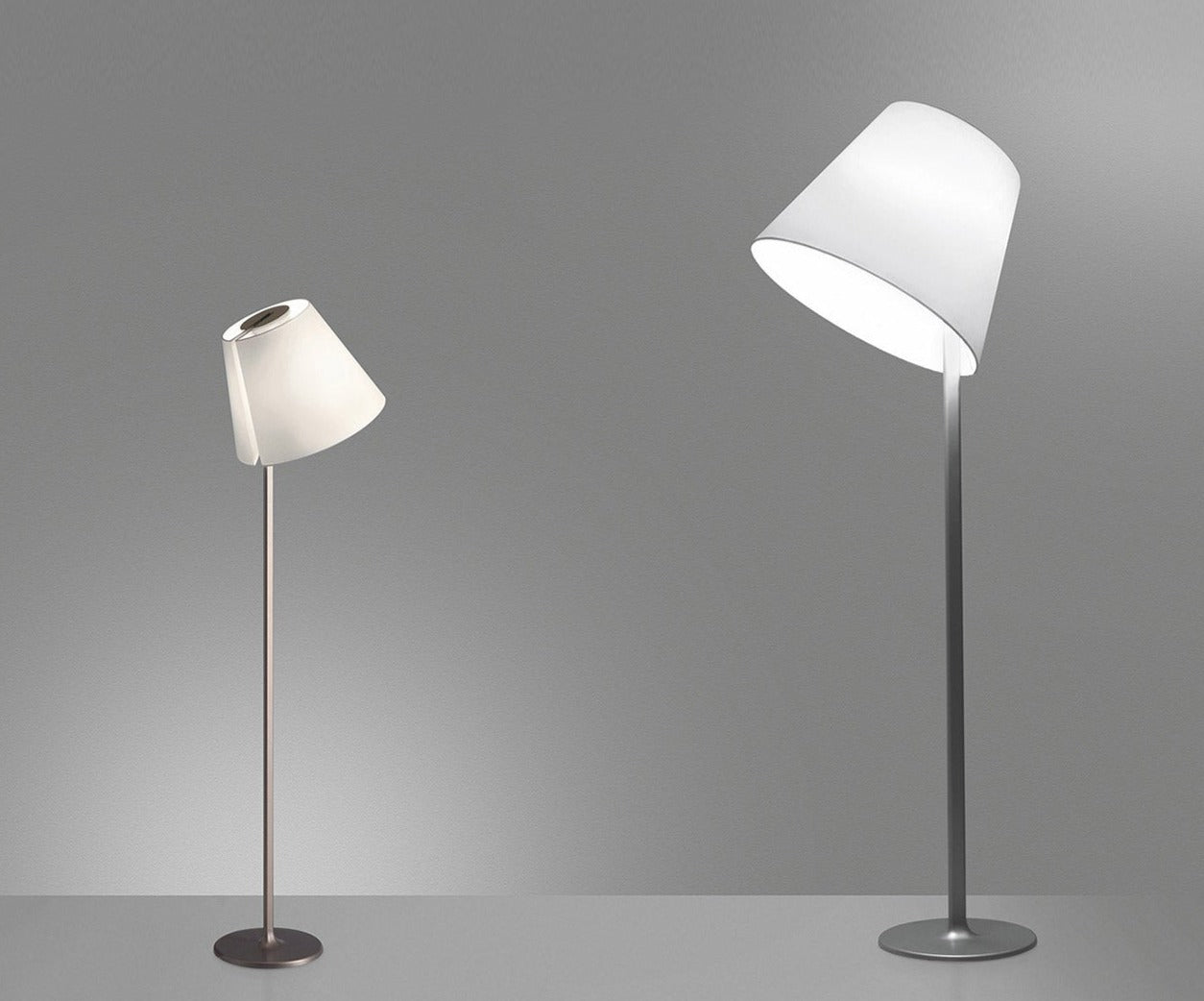 Melampo Reading Floor Lamp, Bronze with Ecru Silk Shade, E27, IP20