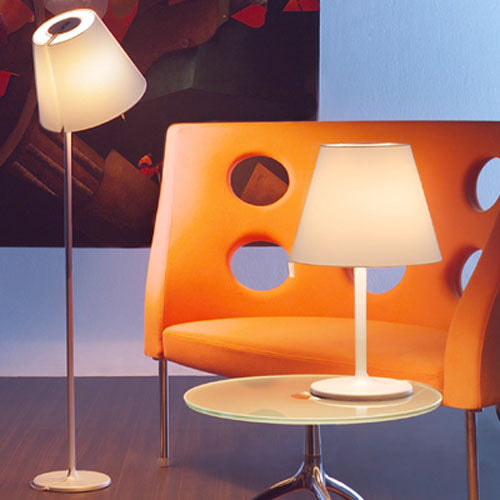 Melampo Reading Floor Lamp, Bronze with Ecru Silk Shade, E27, IP20