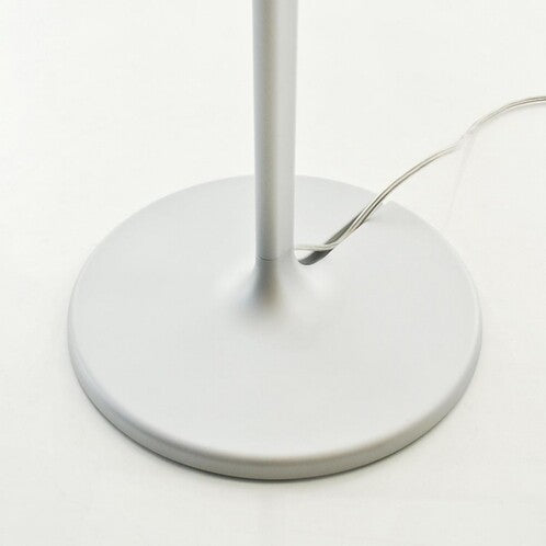 Melampo Reading Floor Lamp, Aluminium with Grey Silk Shade, E27, IP20