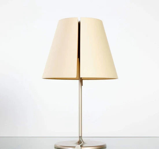 Melampo Reading Table Lamp, Bronze with Ecru Silk Shade, IP20