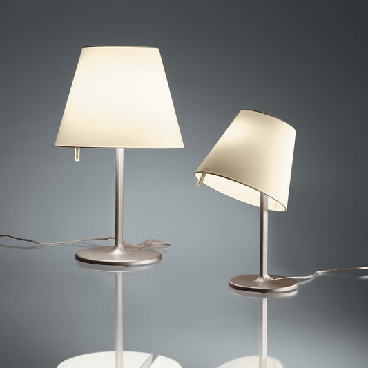 Melampo Reading Table Lamp, Bronze with Ecru Silk Shade, IP20