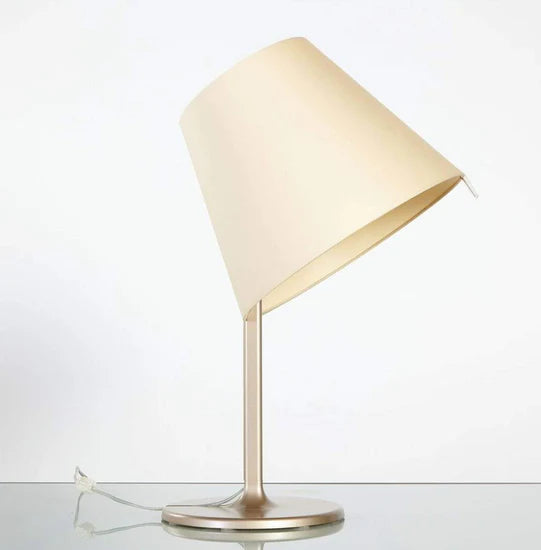 Melampo Reading Table Lamp, Bronze with Ecru Silk Shade, IP20